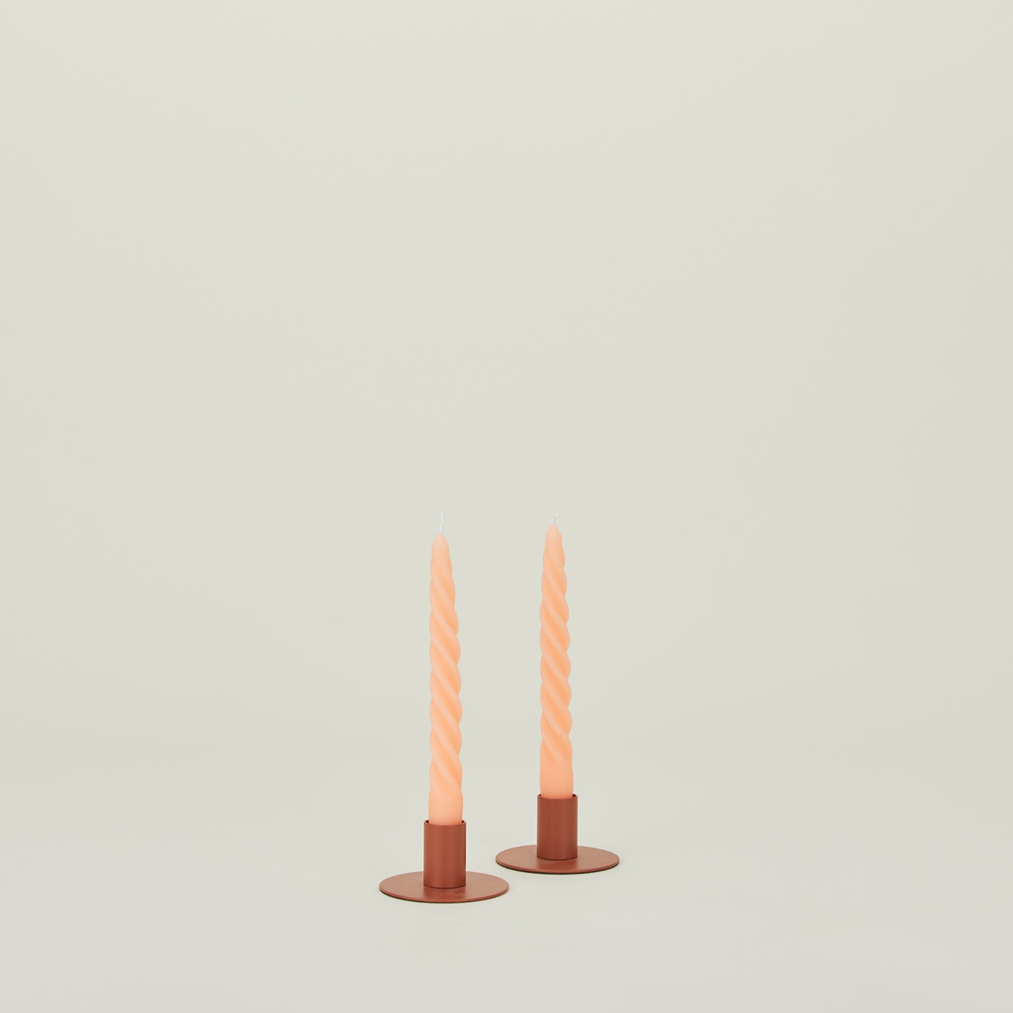 Twisted Taper Candle, Set of 2 - Blush