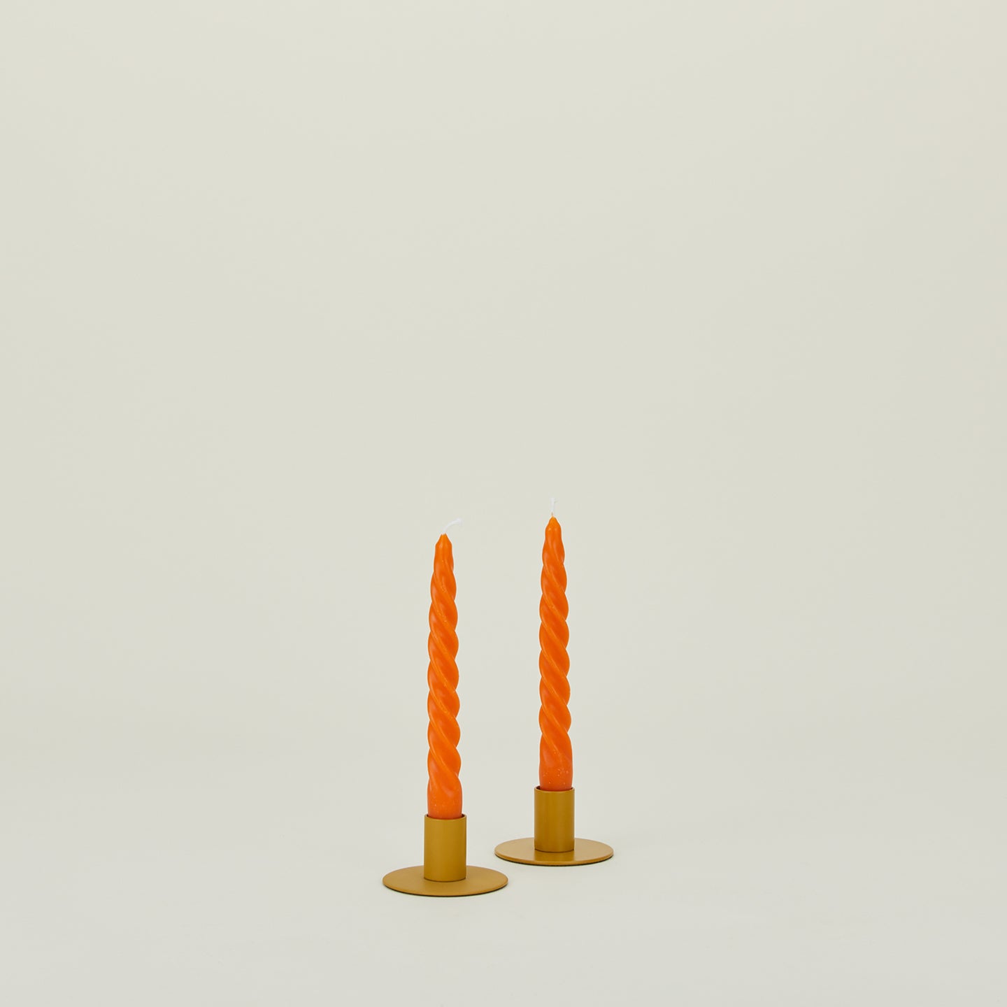 Twisted Taper Candle, Set of 2 - Orange
