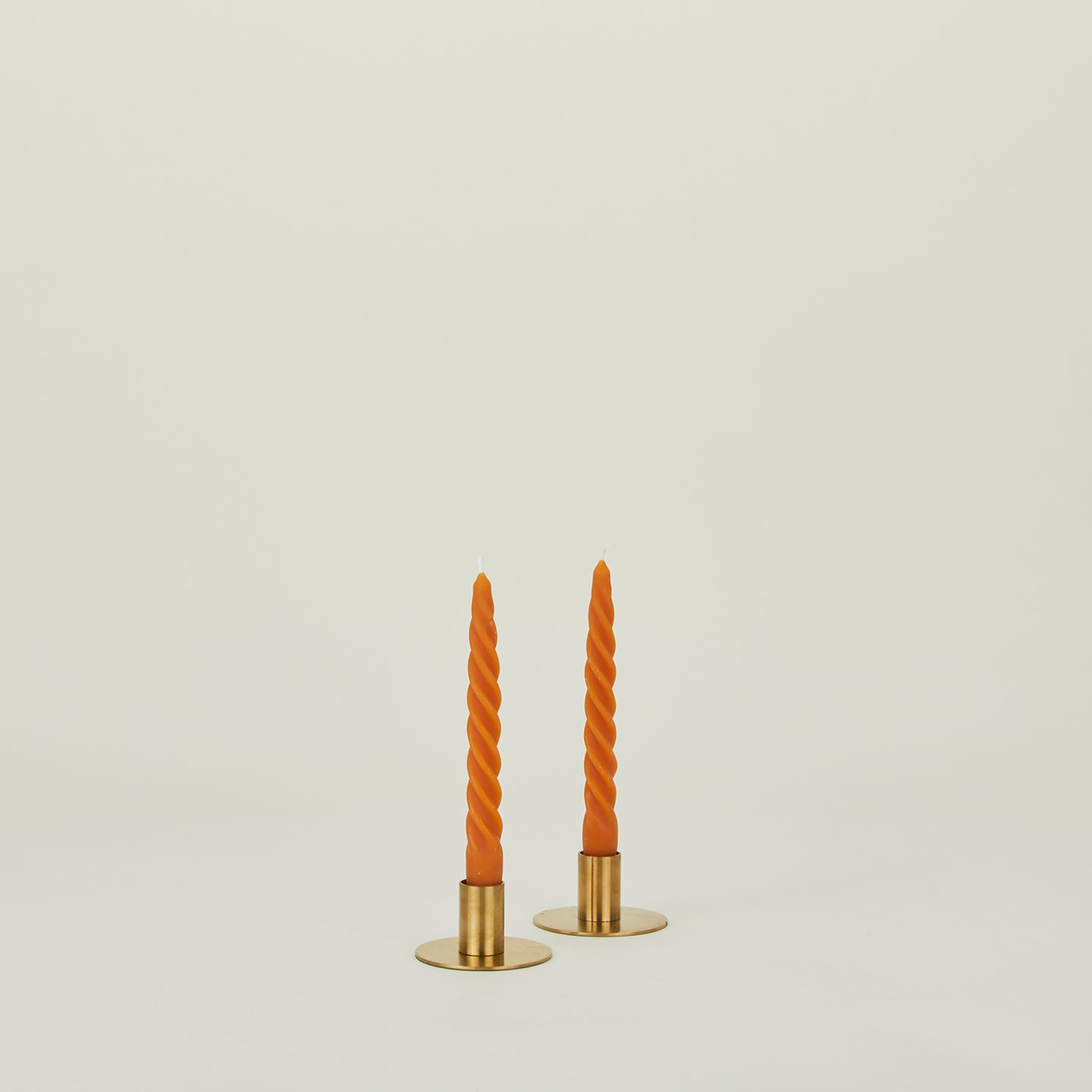 Twisted Taper Candle, Set of 2 - Dark Terracotta