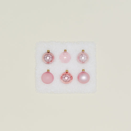 XS Glass Ornament Set - Pink