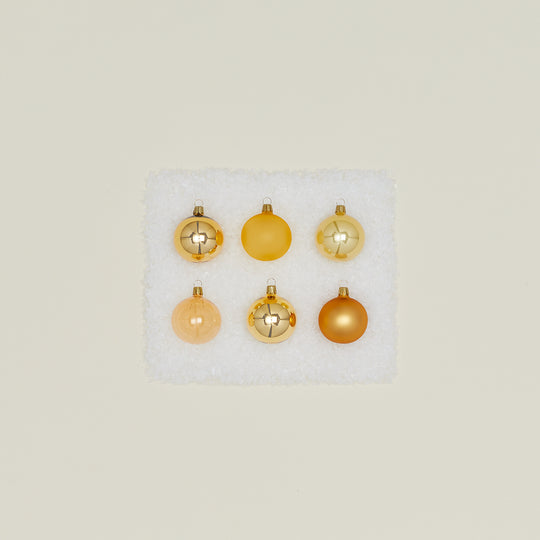 XS Glass Ornament Set - Gold