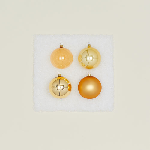 Medium Glass Ornament Set - Gold
