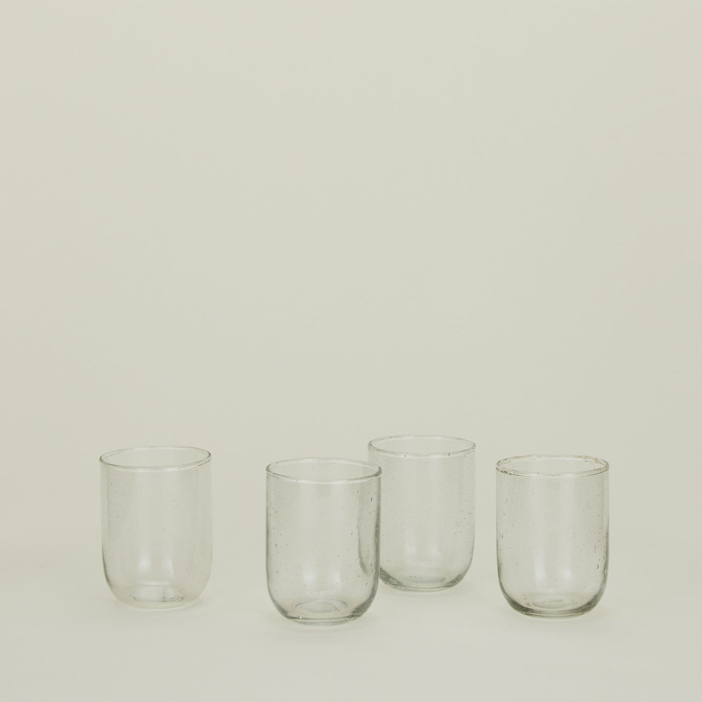 Small Seeded Glass, Set of 4 - Clear
