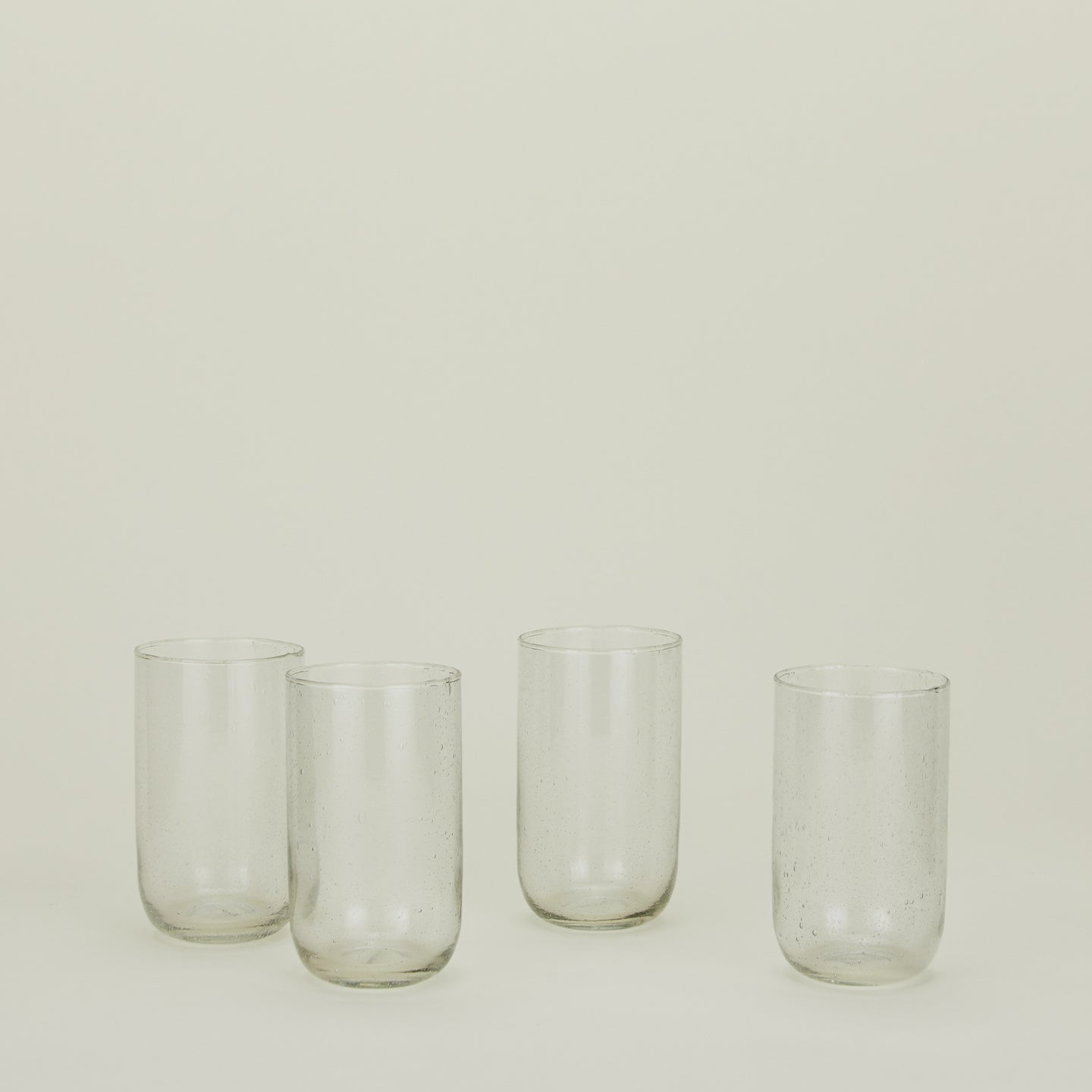 Large Seeded Glass, Set of 4 - Clear