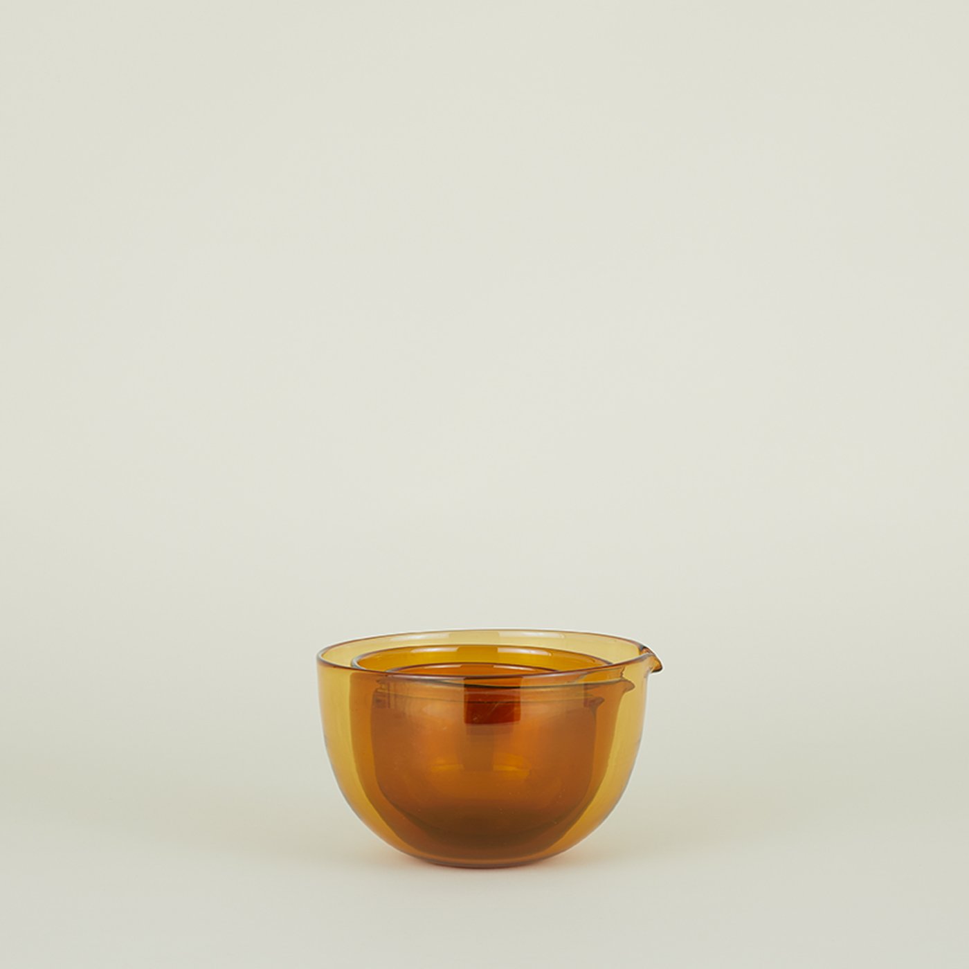 Blown Glass Mixing Bowls - Amber