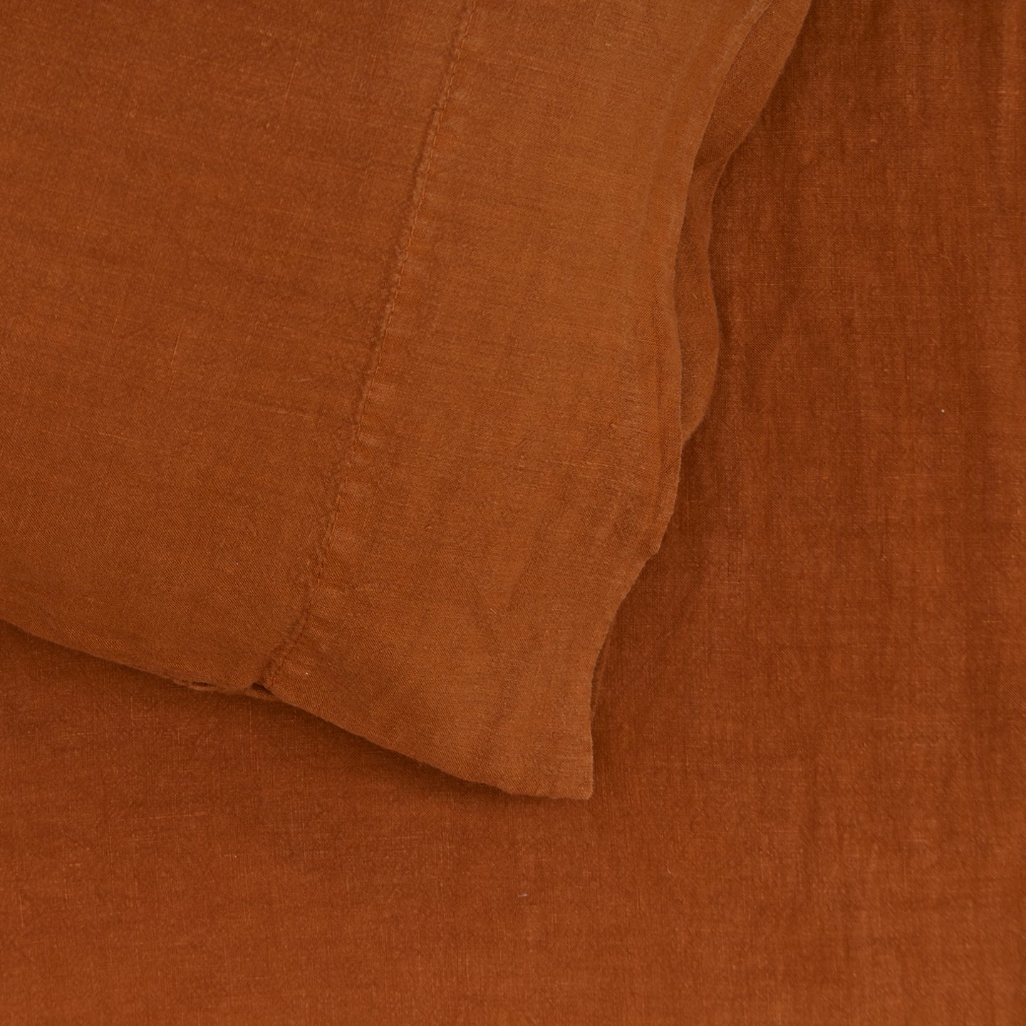 Simple Linen Pillowcases, Set of 2 - Terracotta