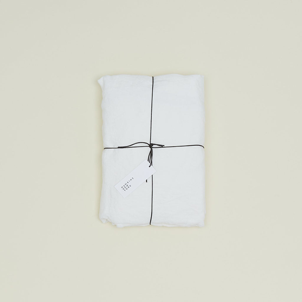 Simple Linen Fitted Sheet - White